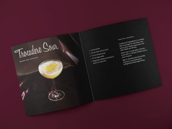 Cocktails and Jazz booklet spread